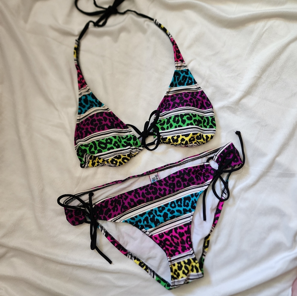Vintage Pink and Purple Bikini Swimwear